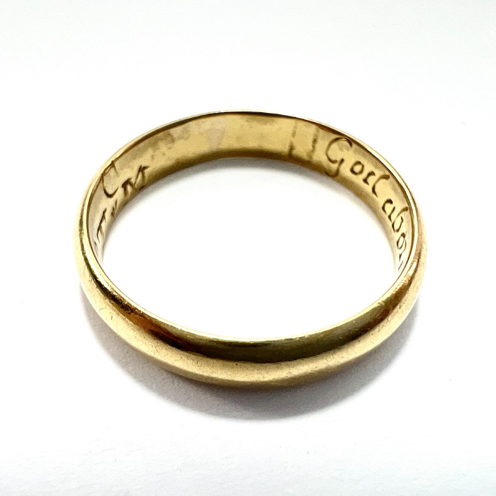 Victorian 15CT Gold Wedding Ring with Inscription View V