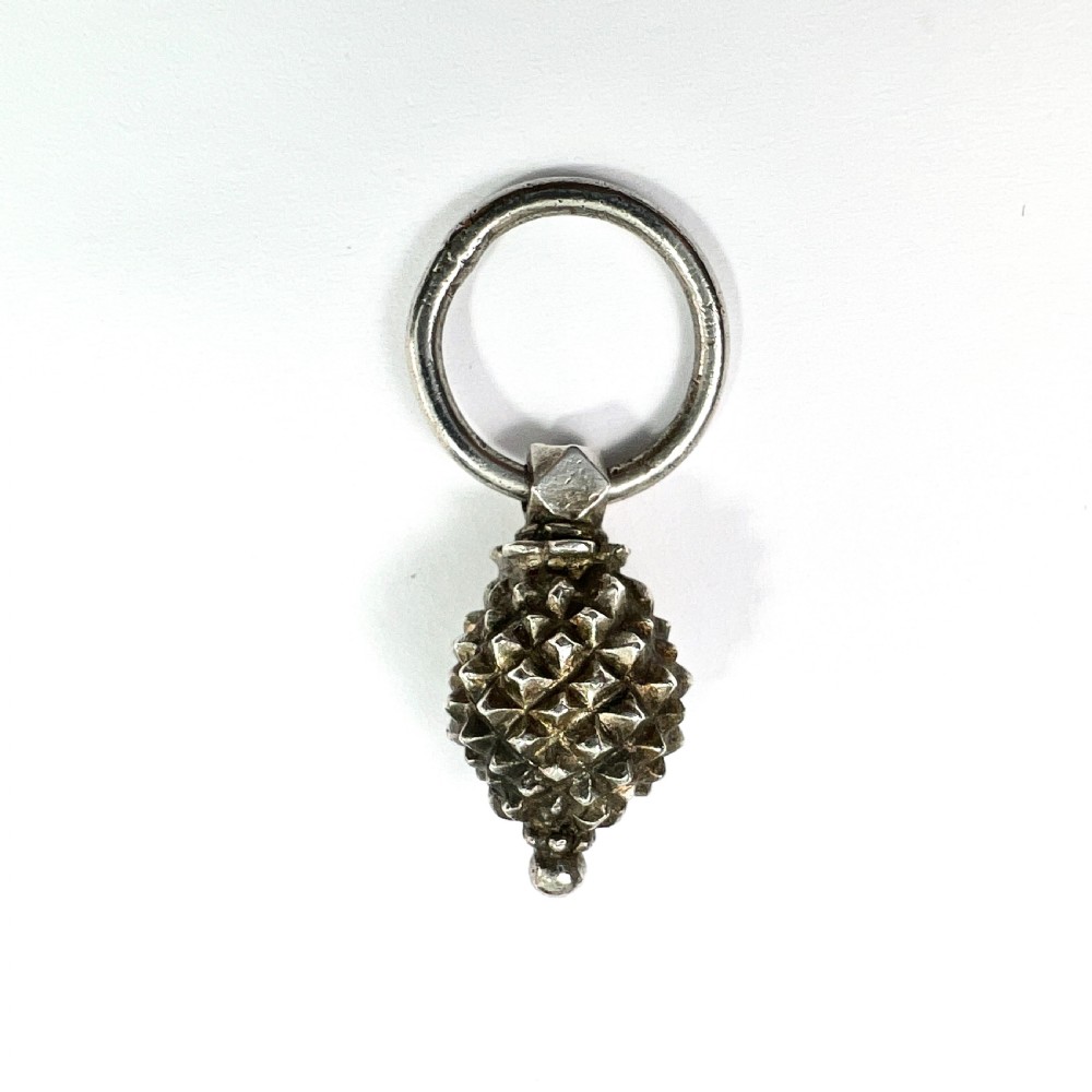 Georgian Sterling Silver Pineapple Charm Pendant  View II