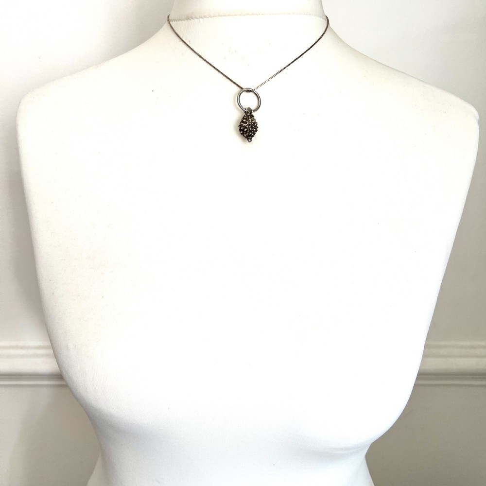 Georgian Sterling Silver Pineapple Charm Pendant  View III