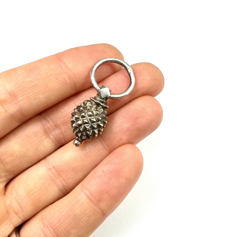 Georgian Sterling Silver Pineapple Charm Pendant  View IV