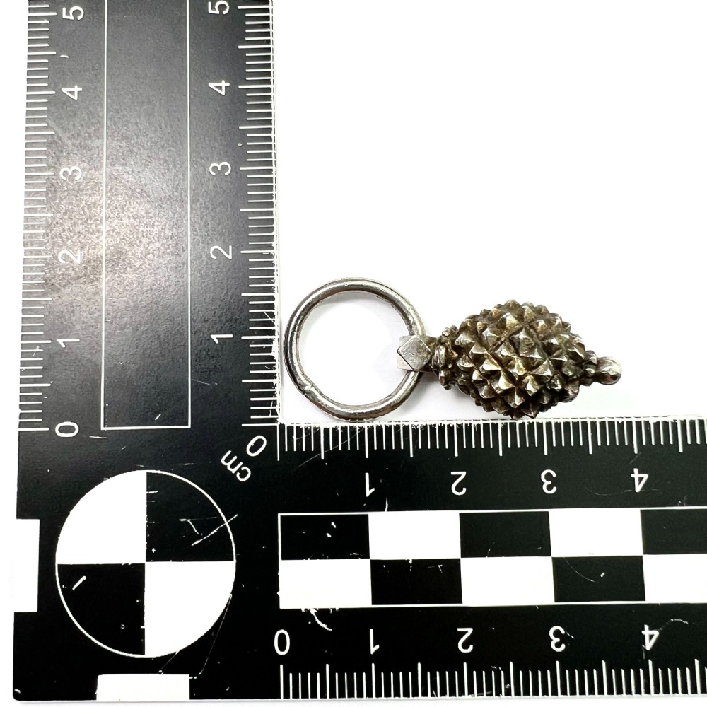 Georgian Sterling Silver Pineapple Charm Pendant  View V
