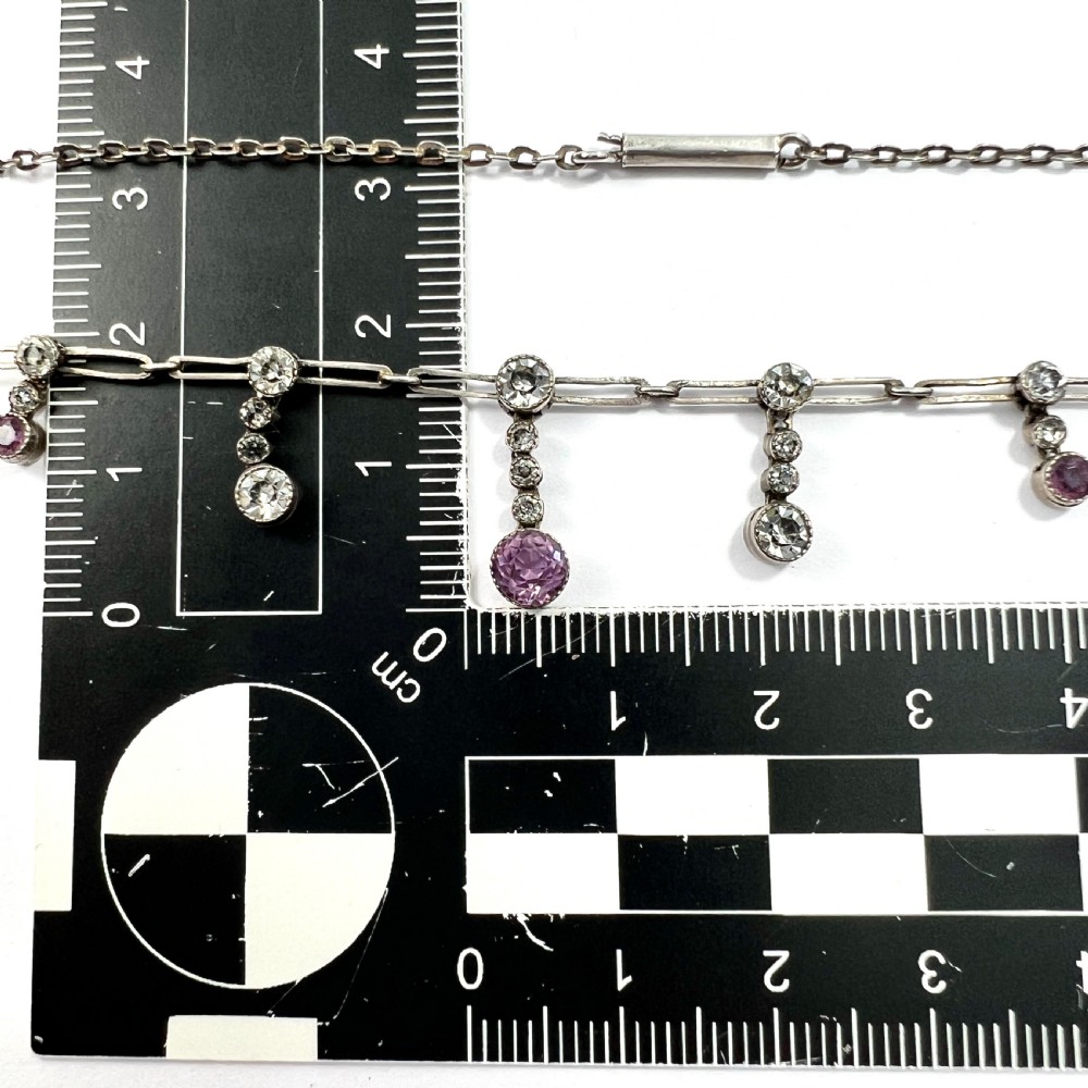 Art Deco Silver Paste Amethyst Necklace  View VIII