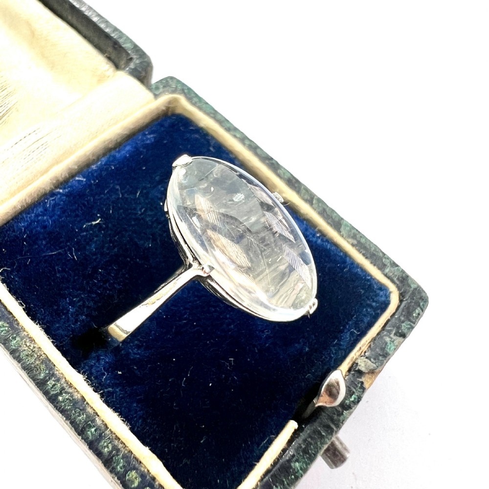 Vintage Moonstone Cabochon Silver Ring View III