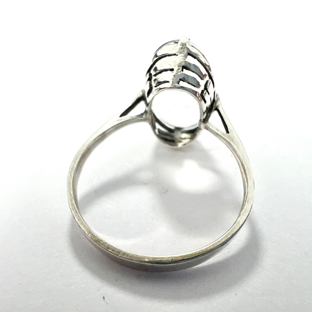Vintage Moonstone Cabochon Silver Ring View IV
