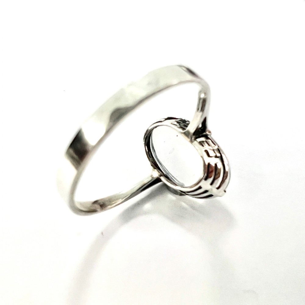 Vintage Moonstone Cabochon Silver Ring View V