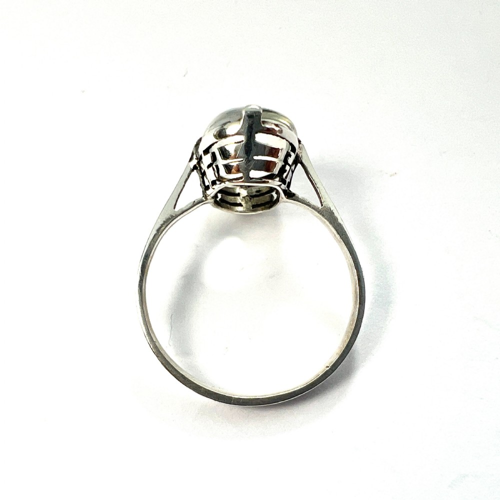 Vintage Moonstone Cabochon Silver Ring View VII