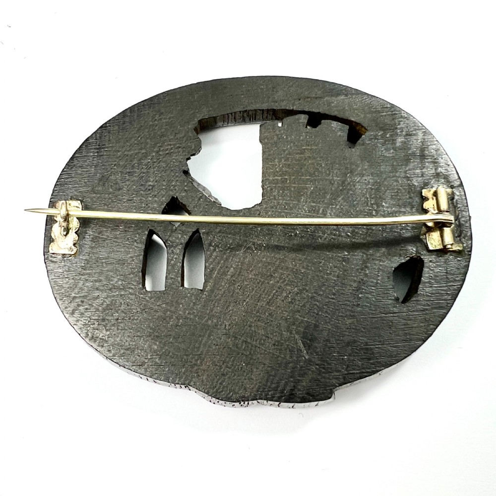 Huge Victorian Snake Brooch in Irish Bog Oak View IV