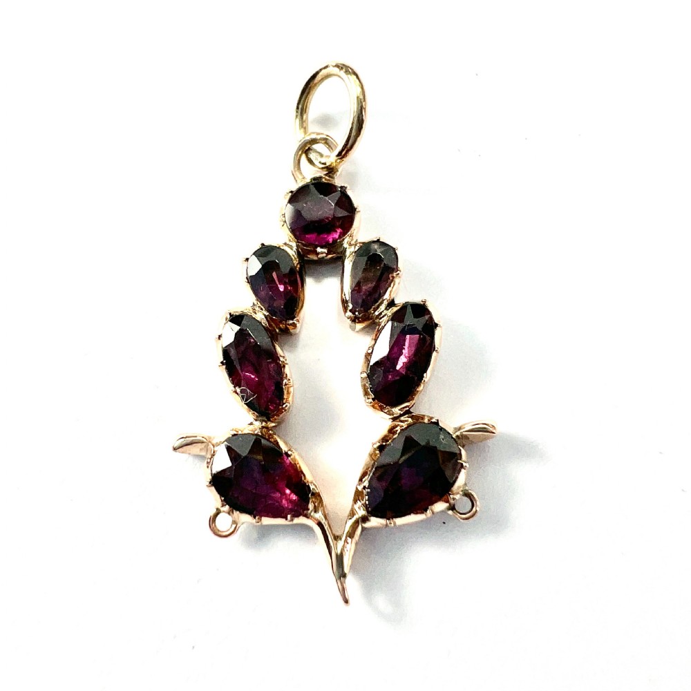 Georgian Garnet 9CT Gold Pendant Conversion View III
