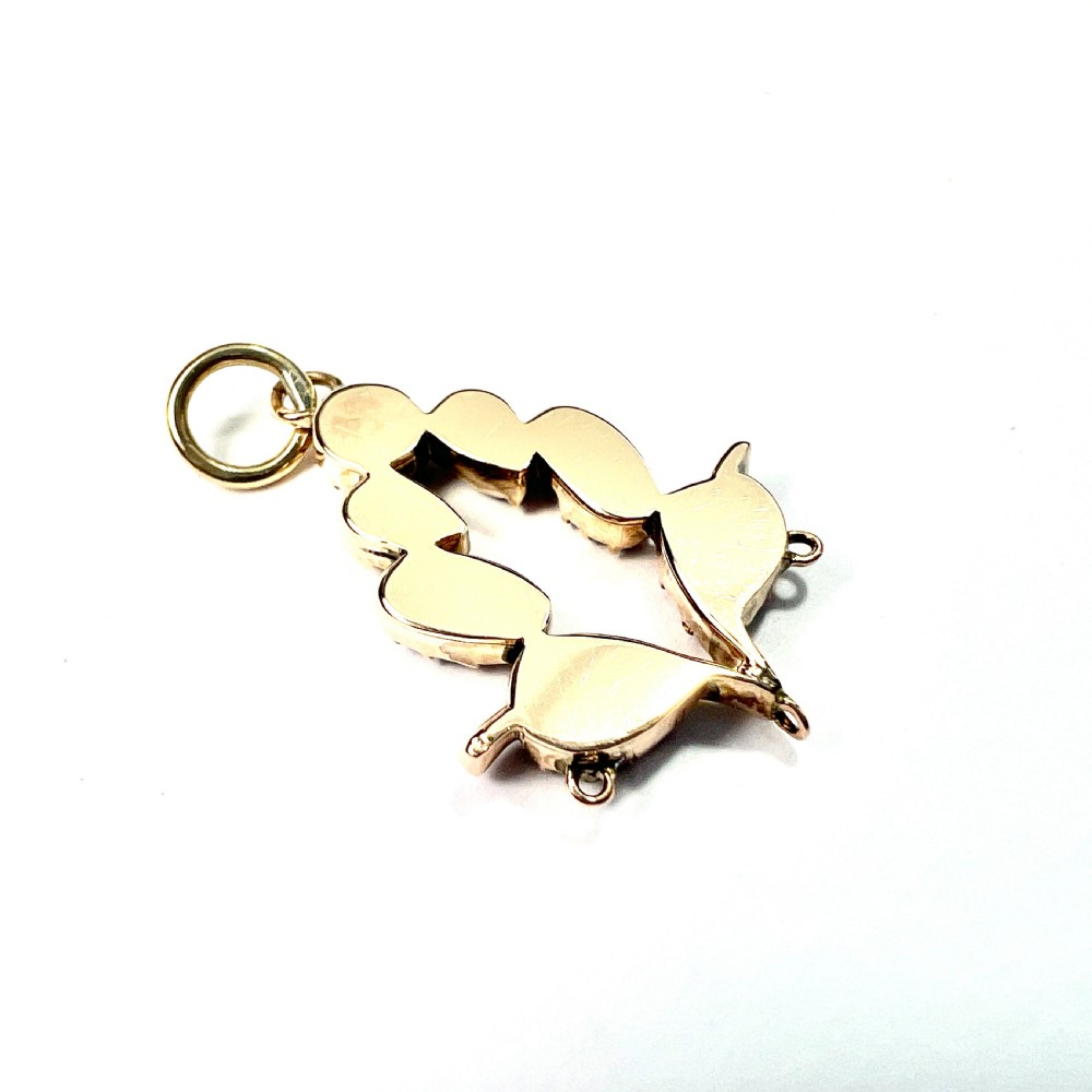 Georgian Garnet 9CT Gold Pendant Conversion View VI