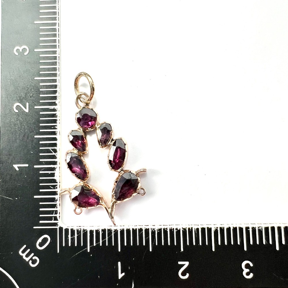 Georgian Garnet 9CT Gold Pendant Conversion View VII