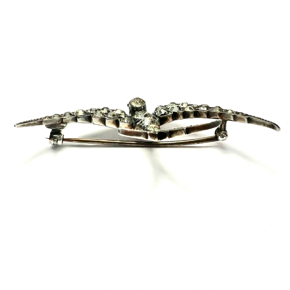 Large Victorian Silver Paste Swallow Brooch View VI