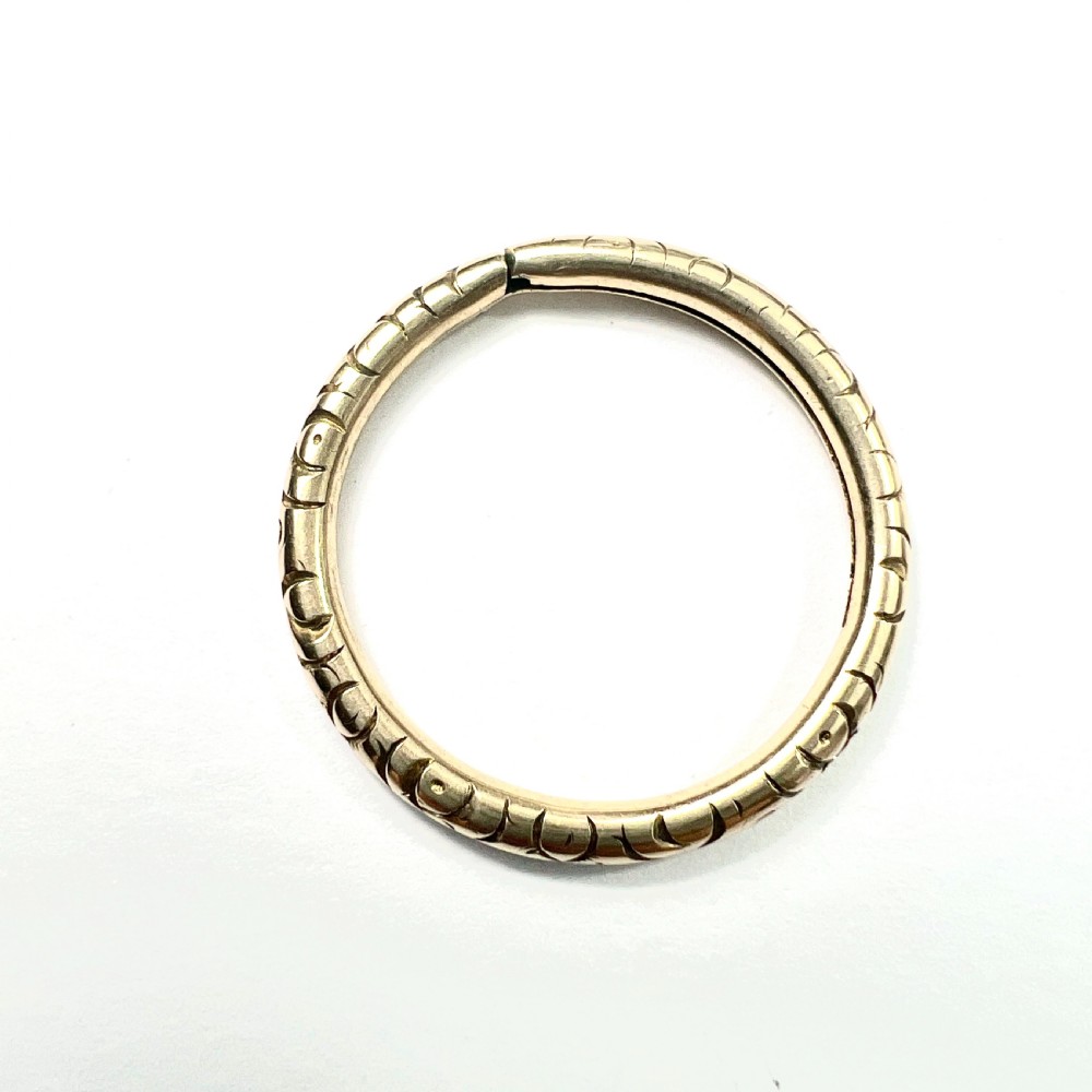 Georgian 9CT Gold Engraved Split Ring View II