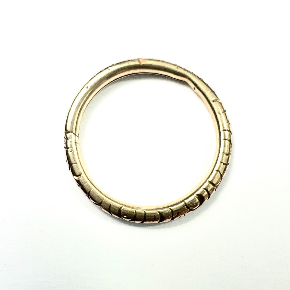 Georgian 9CT Gold Engraved Split Ring View III