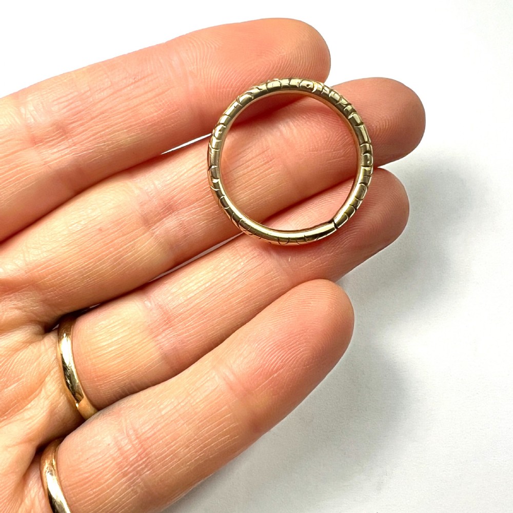 Georgian 9CT Gold Engraved Split Ring View IV