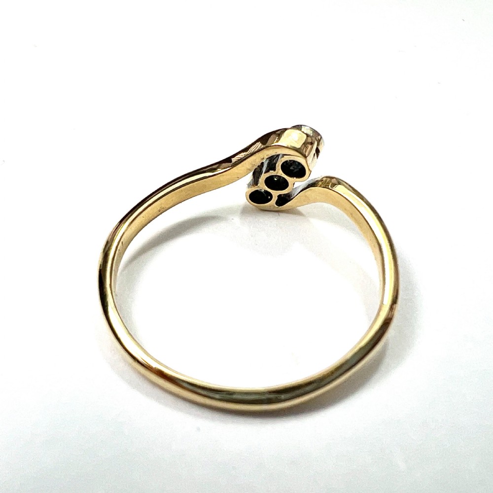Vintage 18CT Gold Three-Stone Diamond Ring View V