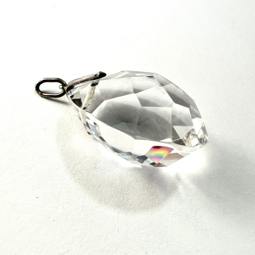 Arts and Crafts Art Deco Rock Crystal Silver Teardrop Pendant View III