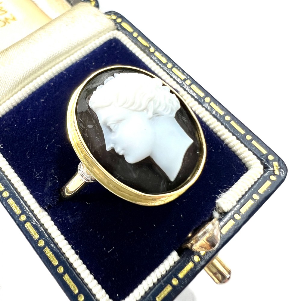 Antique 18CT Gold Carved Sardonyx Cameo Ring View II