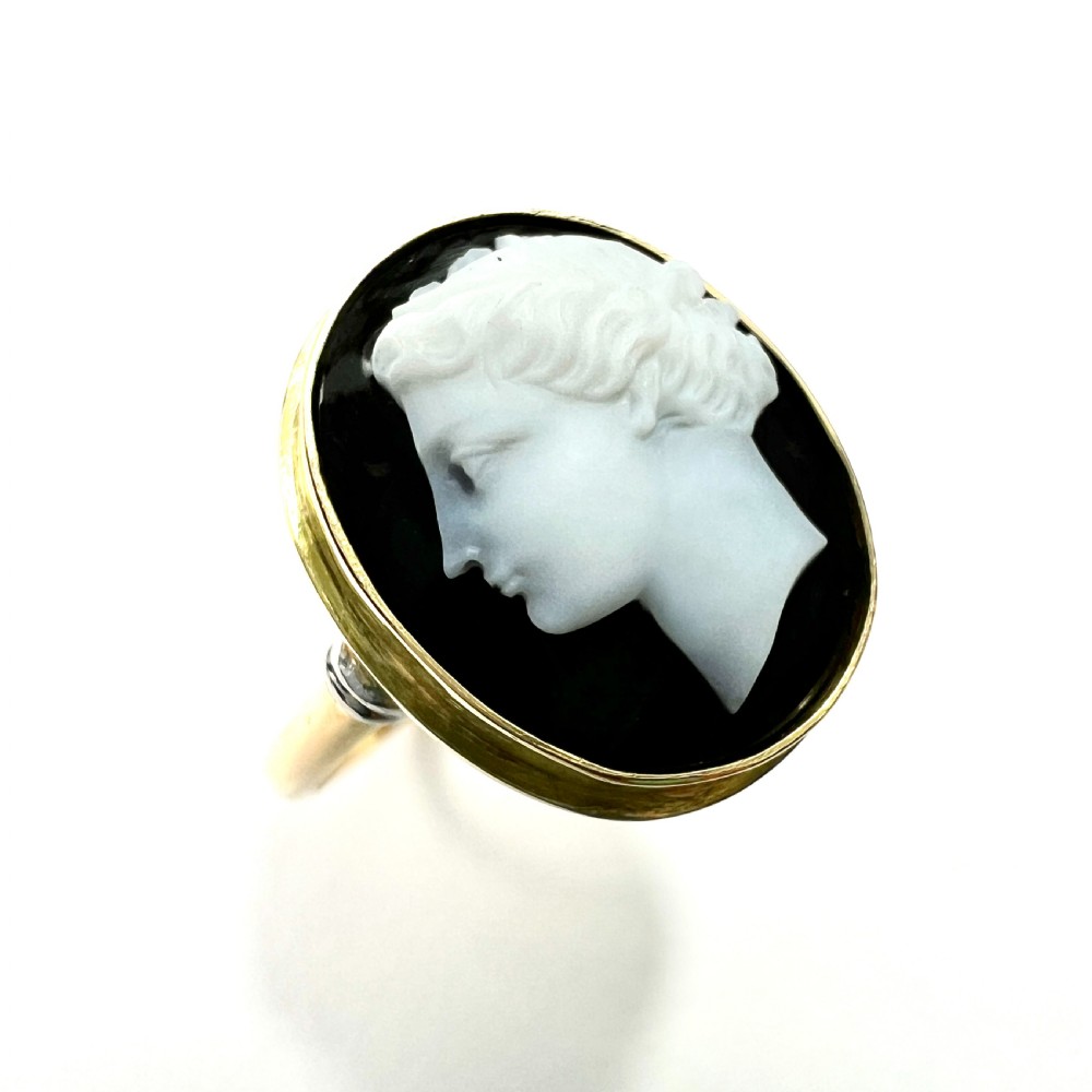 Antique 18CT Gold Carved Sardonyx Cameo Ring View V