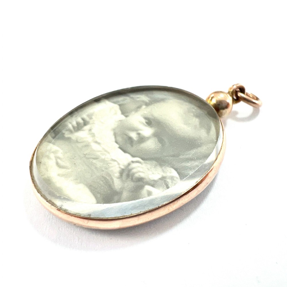 1905 Edwardian 9CT Rose Gold Photograph Locket Pendant View III