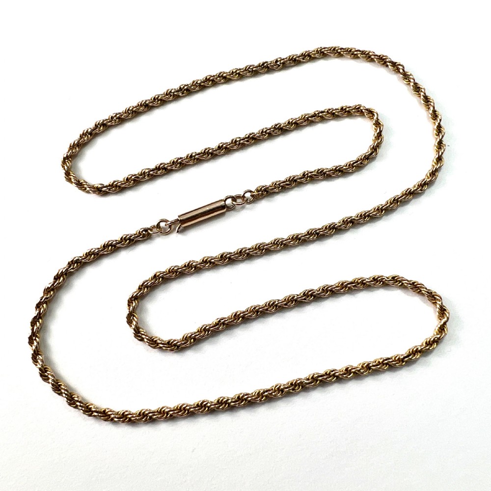 Edwardian 9CT Gold Rope Twist Chain Necklace
