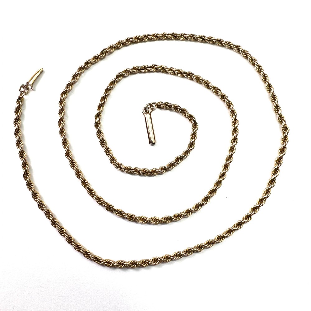 Edwardian 9CT Gold Rope Twist Chain Necklace View II
