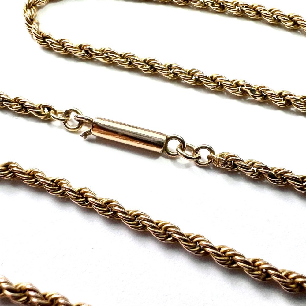 Edwardian 9CT Gold Rope Twist Chain Necklace View III