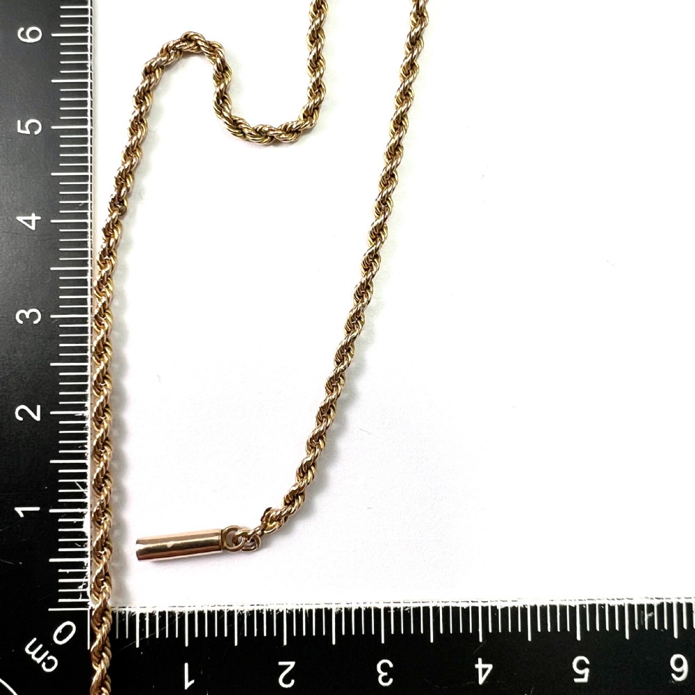 Edwardian 9CT Gold Rope Twist Chain Necklace View VII