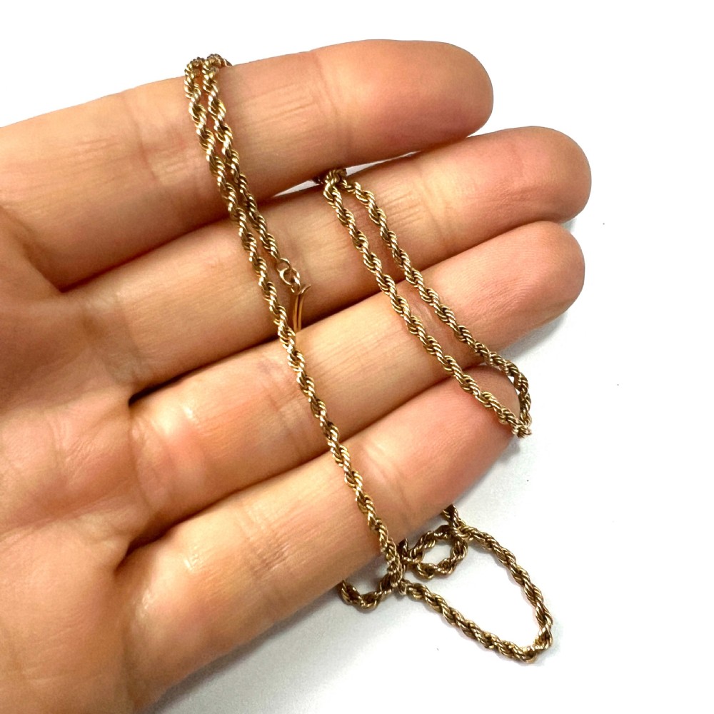 Edwardian 9CT Gold Rope Twist Chain Necklace View VIII