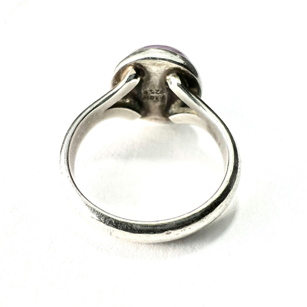 Vintage Amethyst Modernist Silver Ring by Niels Erik From View IV
