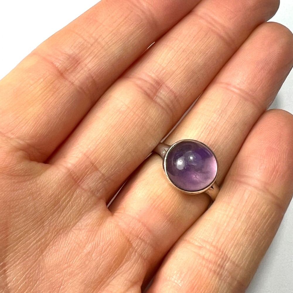 Vintage Amethyst Modernist Silver Ring by Niels Erik From View V