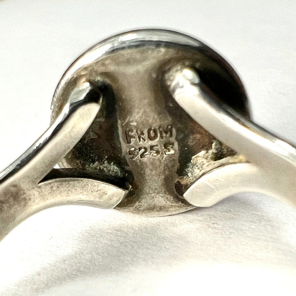 Vintage Amethyst Modernist Silver Ring by Niels Erik From View VI