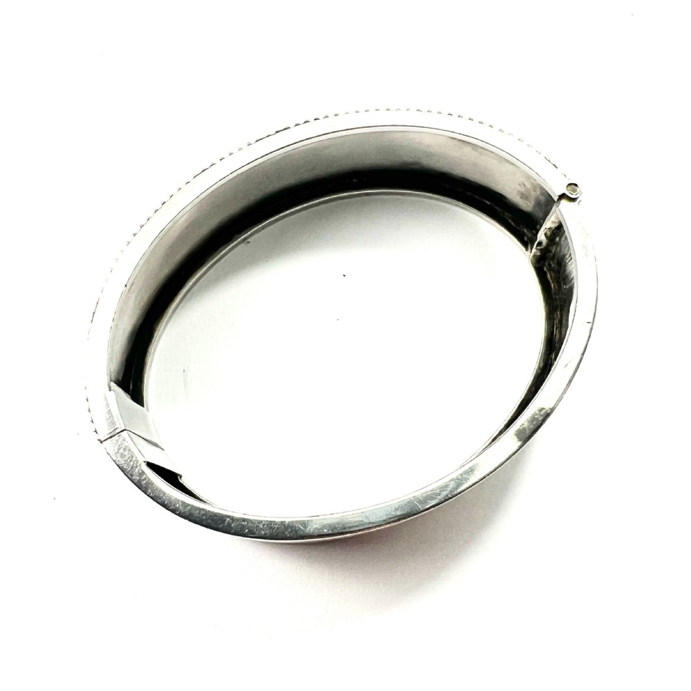RESERVED for PR • Victorian Silver and Gold Hinged Cuff Bangle View V
