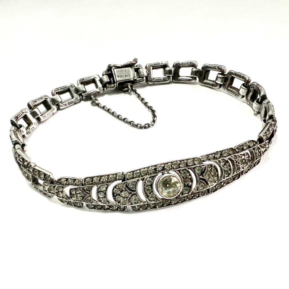 Art Deco Ciro Sterling Silver Diamond Paste Bracelet