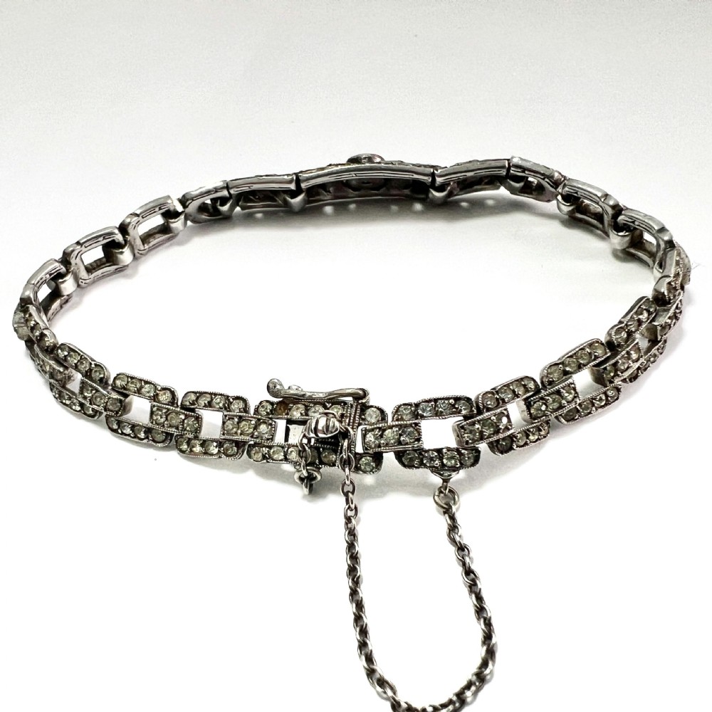 Art Deco Ciro Sterling Silver Diamond Paste Bracelet View II