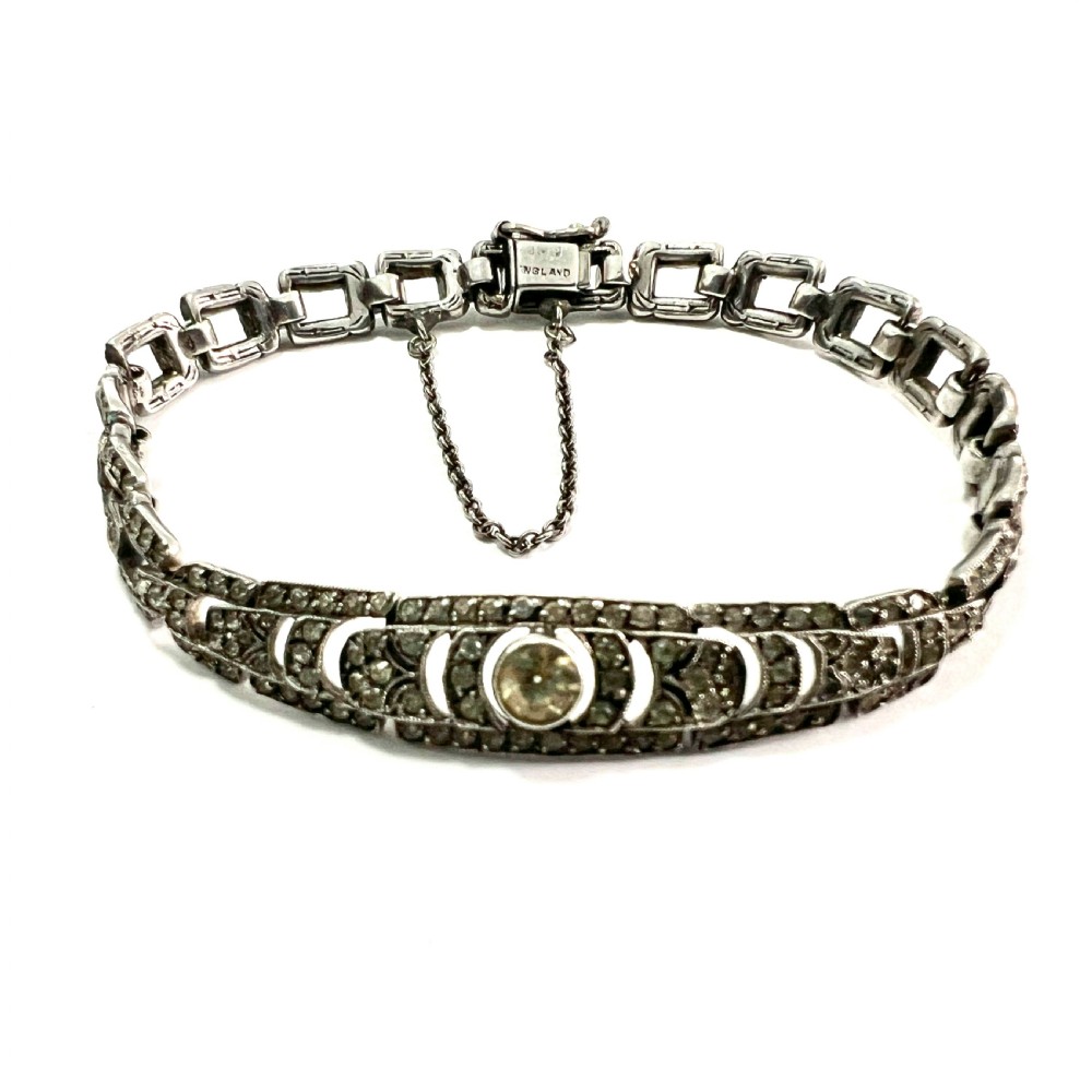 Art Deco Ciro Sterling Silver Diamond Paste Bracelet View III