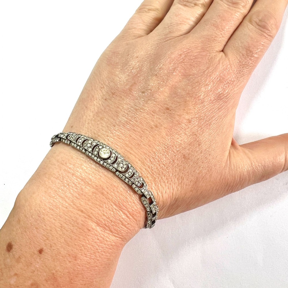 Art Deco Ciro Sterling Silver Diamond Paste Bracelet View VI