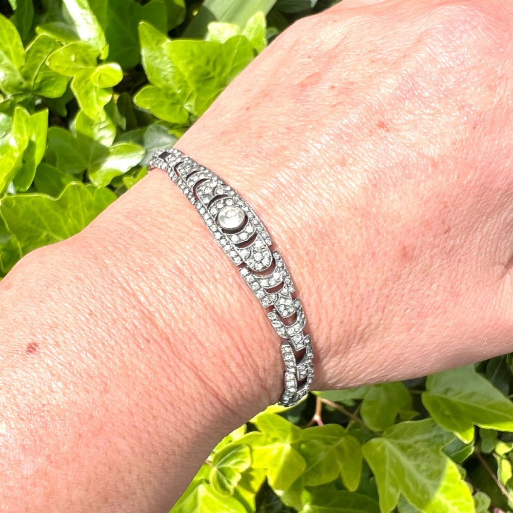 Art Deco Ciro Sterling Silver Diamond Paste Bracelet View VII