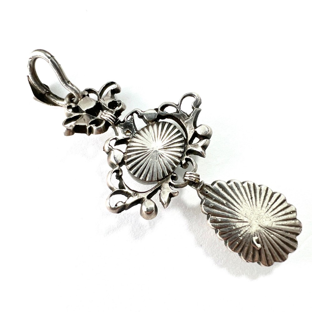 Antique Paste Aquamarine Silver Pendant
 View II