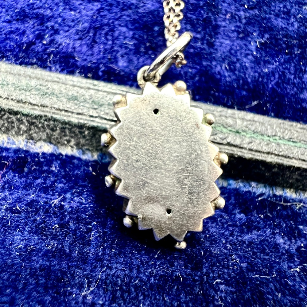 Victorian Silver Star Pendant Necklace with Diamond Paste View IV