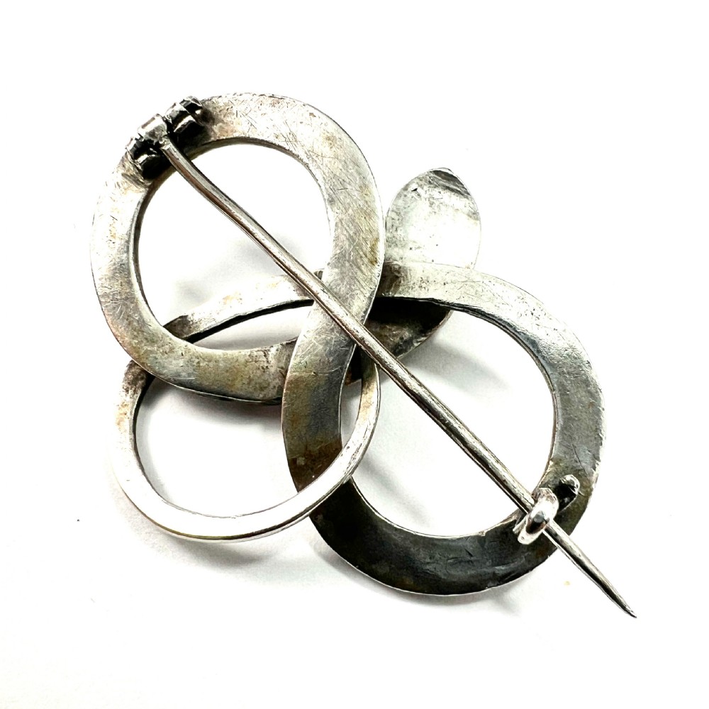 Georgian Silver Serpent Brooch with Turquoise Eyes View V
