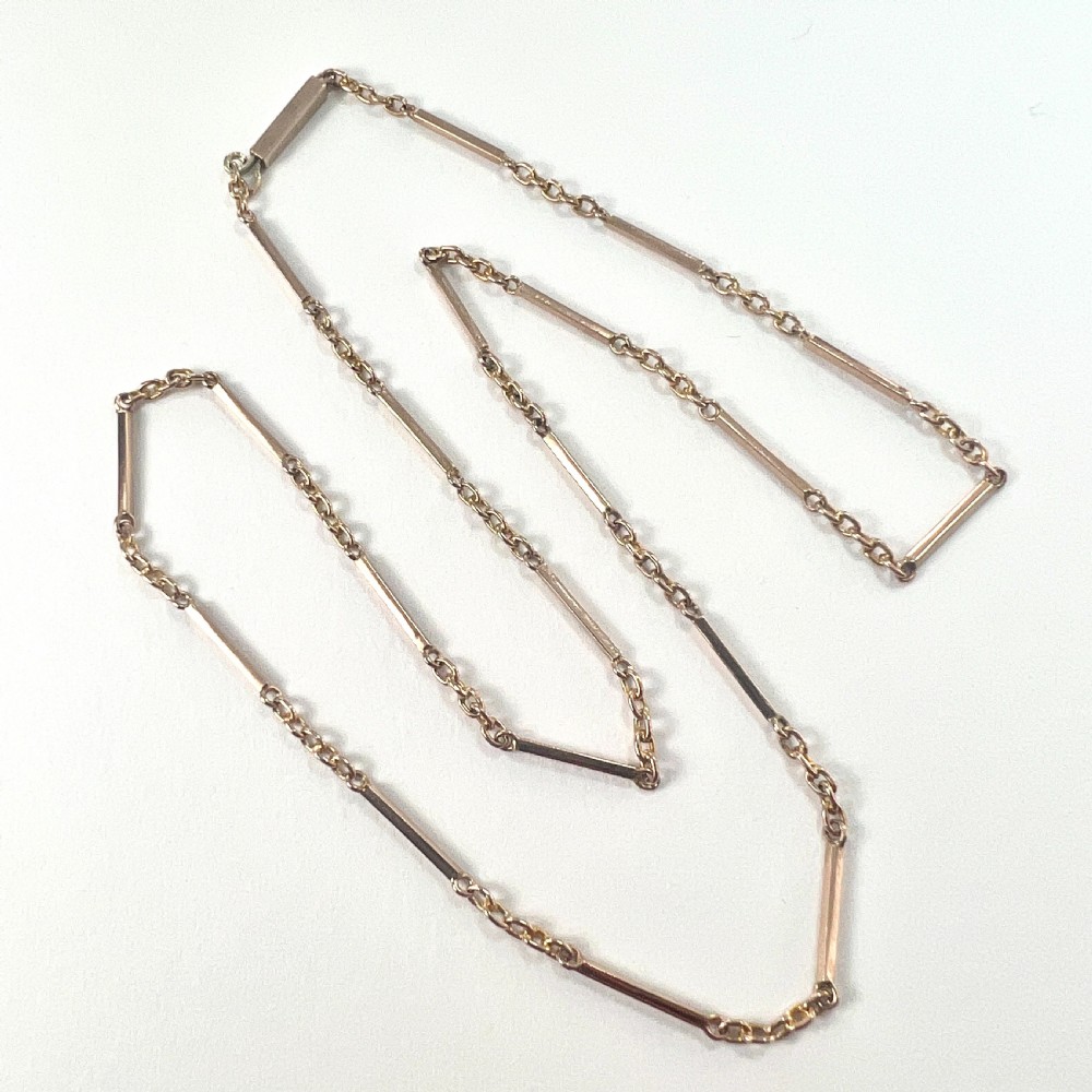 Edwardian 9CT Gold Fancy Link Chain Necklace