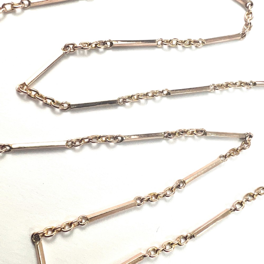 Edwardian 9CT Gold Fancy Link Chain Necklace View II