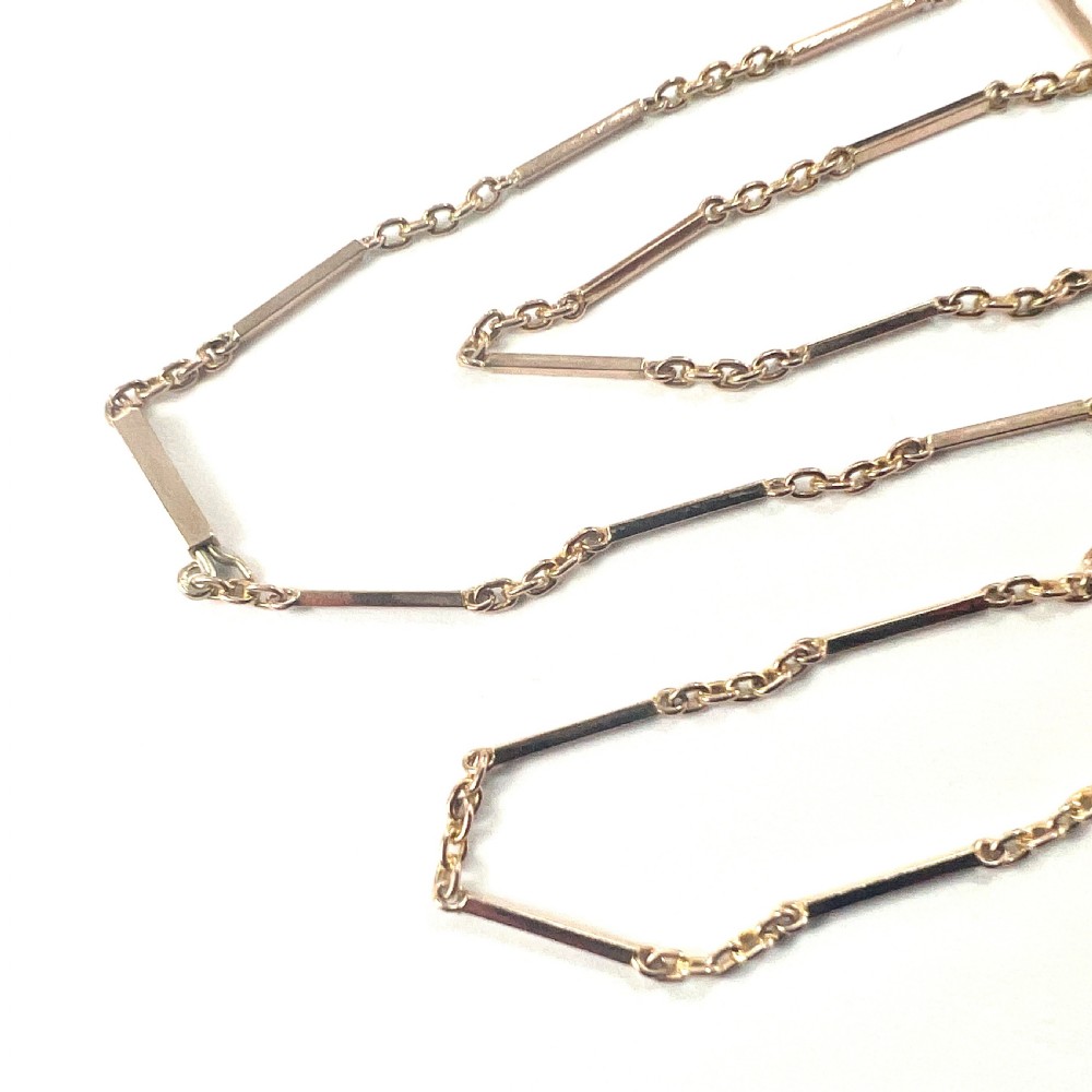 Edwardian 9CT Gold Fancy Link Chain Necklace View III