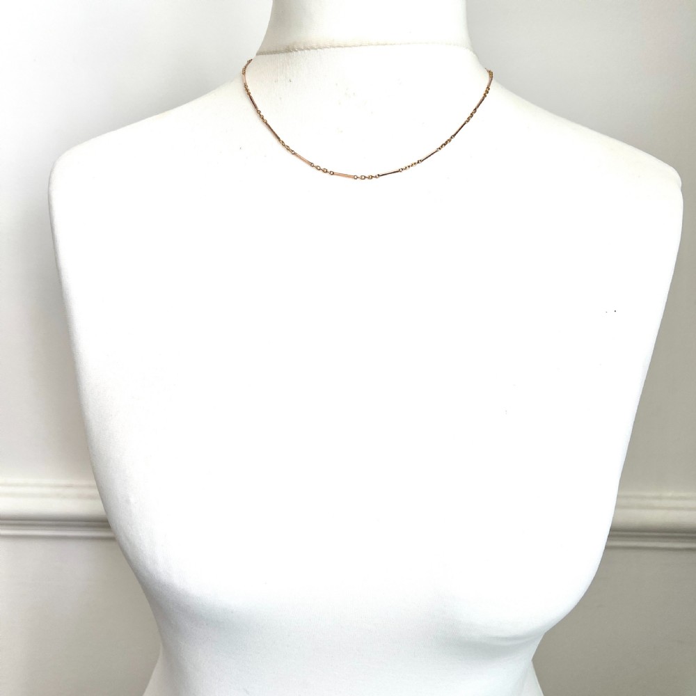 Edwardian 9CT Gold Fancy Link Chain Necklace View IV