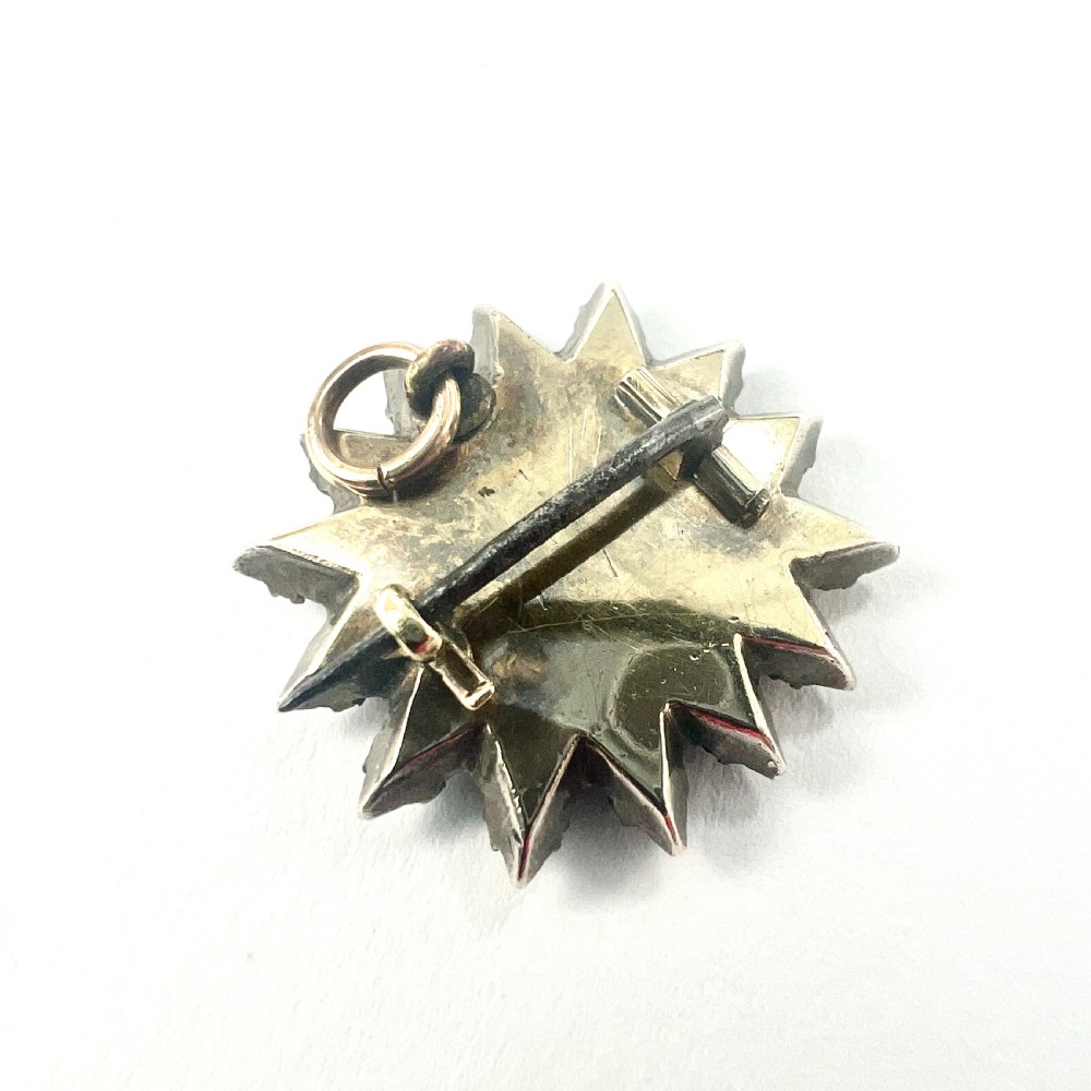 Georgian Silver Paste Sunburst Pendant Brooch View V