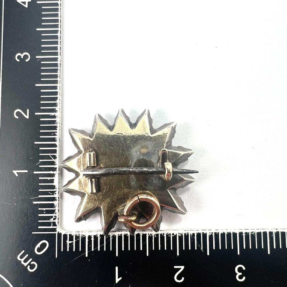 Georgian Silver Paste Sunburst Pendant Brooch View VI