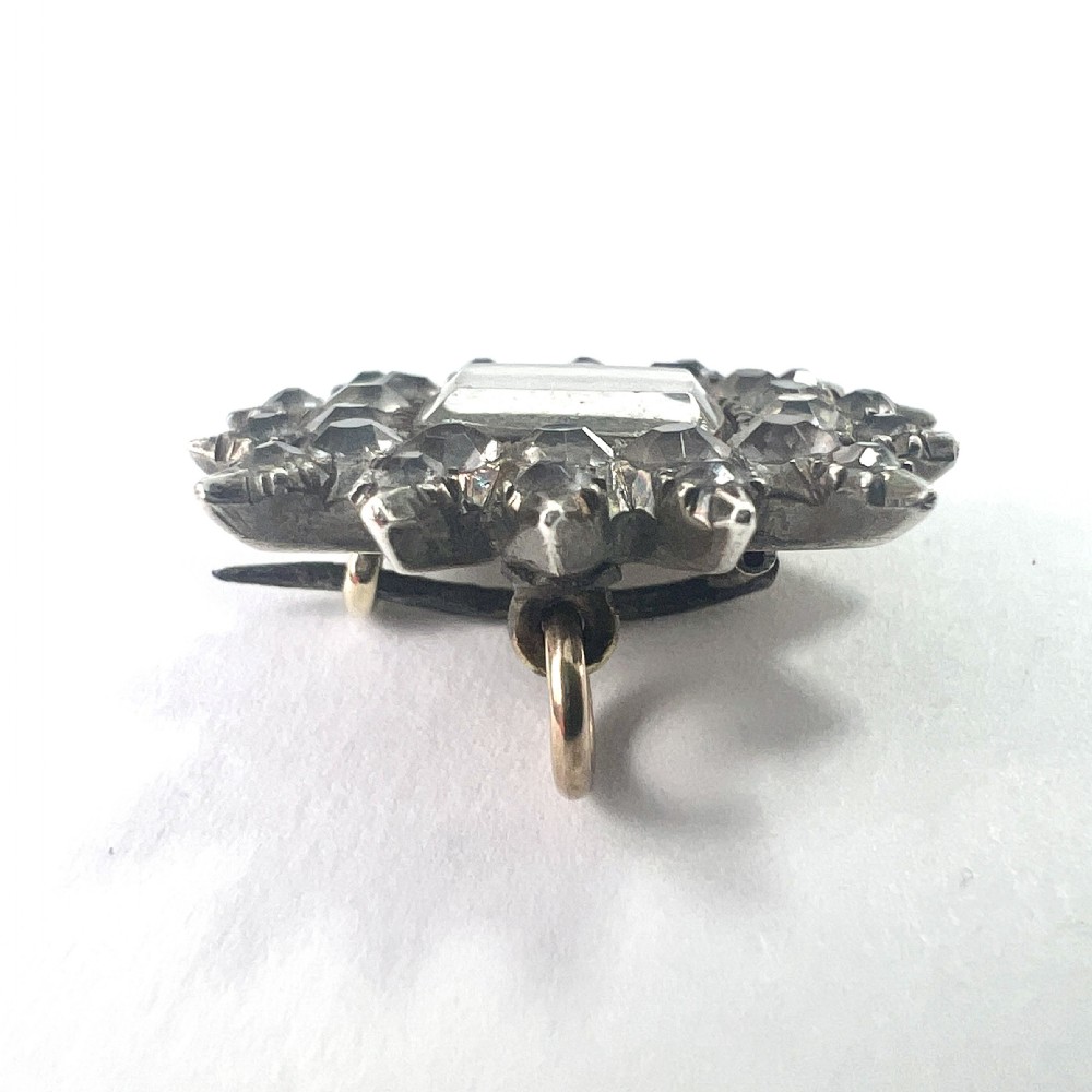 Georgian Silver Paste Sunburst Pendant Brooch View VIII