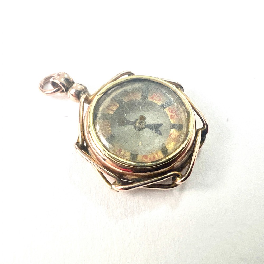 • Antique 9CT Gold Removable Compass Pendant Fob View III