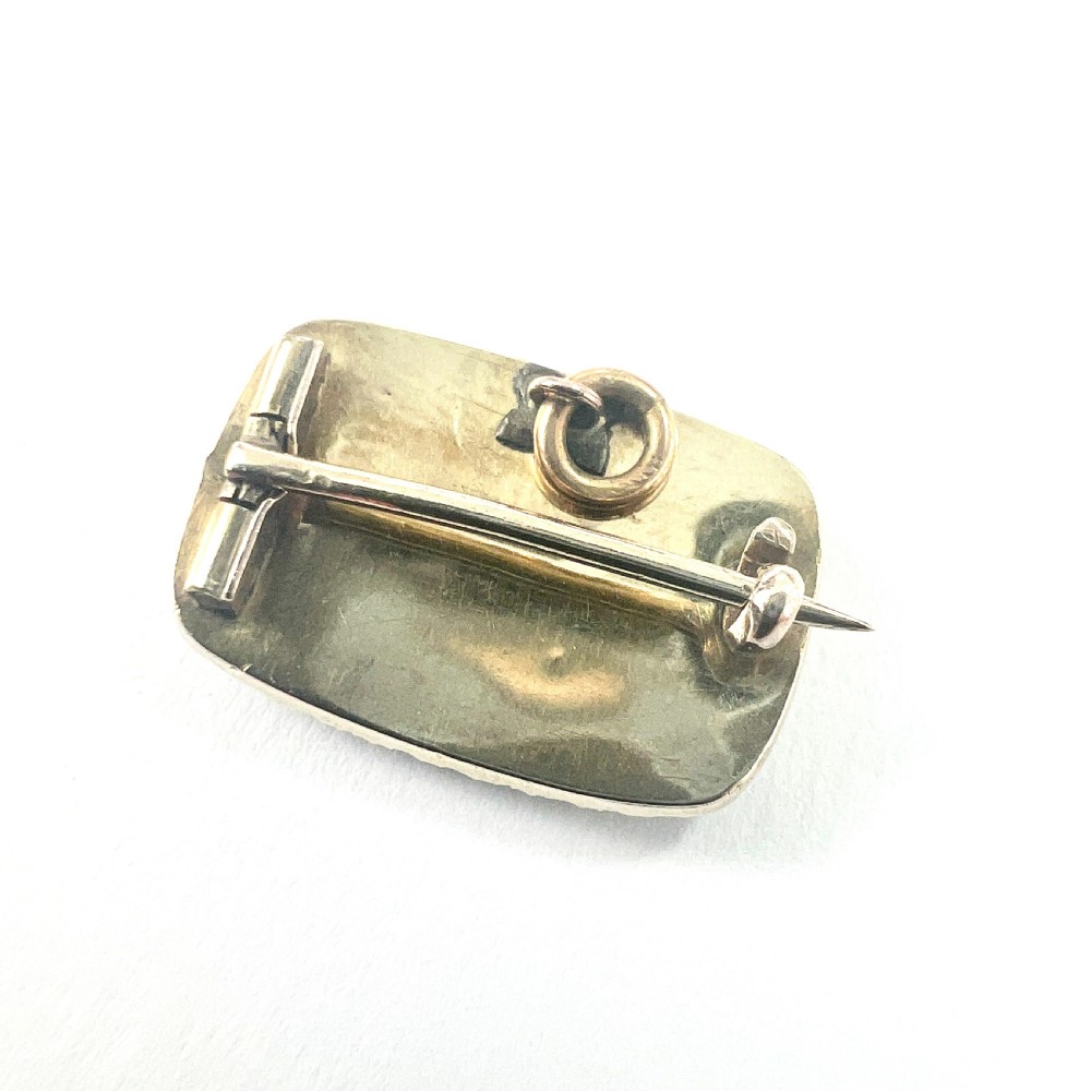 • Georgian 9CT Gold Natural Pearl Hair Mourning Brooch View IV