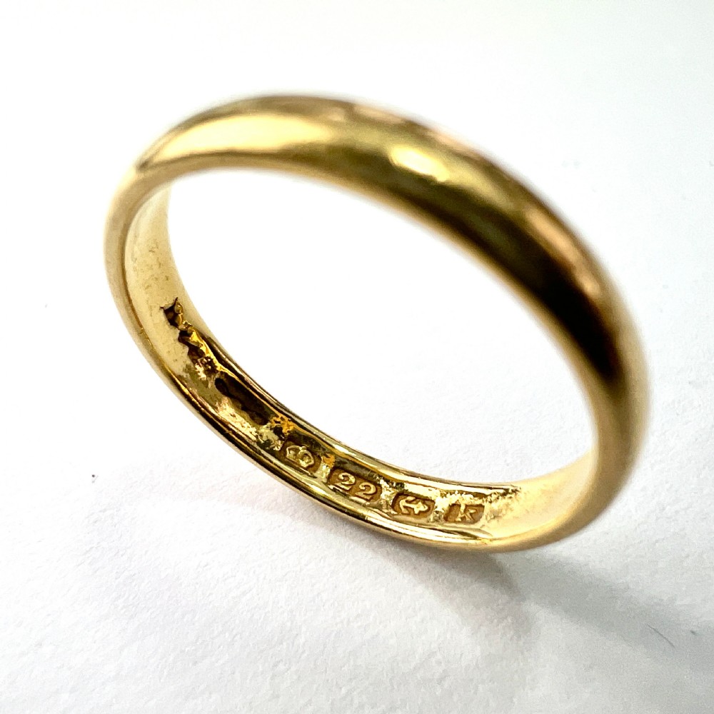 1909 Edwardian 22CT Gold Wedding Ring  View VI